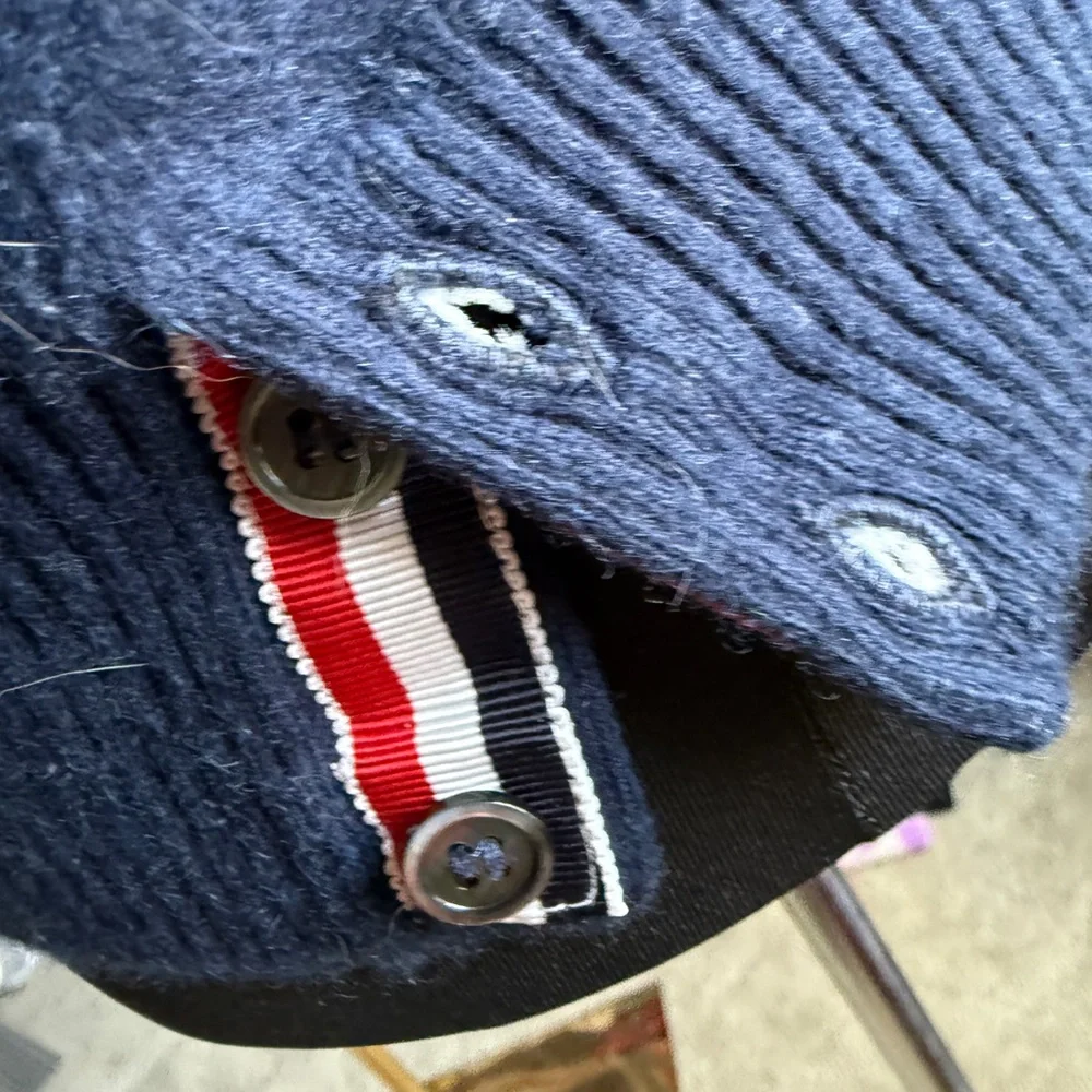 Thom Browne Men's Navy Blue Cashmere Cardigan Sweater S MENDED_12